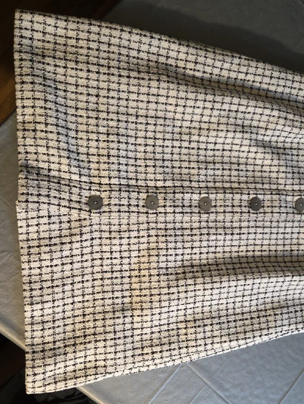 J. Crew Black & White Tweed Button-Front Shift Dress